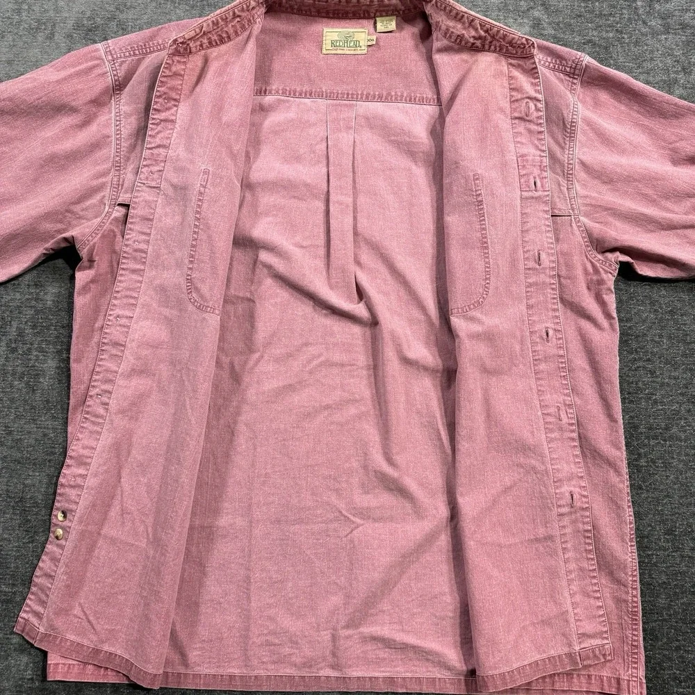 Red Head Brand Co. Button Up Long Sleeve Red Men's Size XXL Elbow Patches‎ VTG - Picture 3 of 15